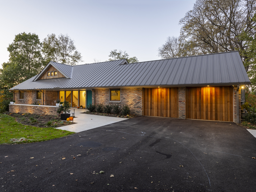 Front face of mid-century modern home redesign by Kepes Architecture