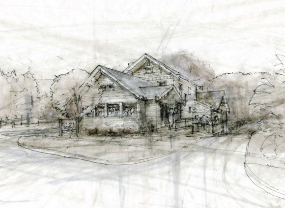 Architectural drawing by Chris Kepes