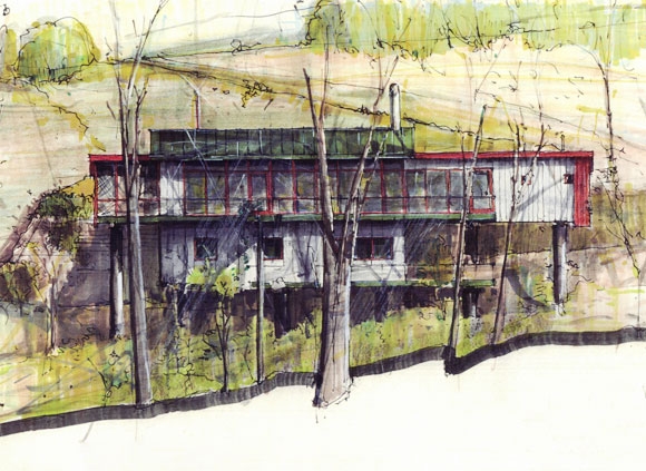 Kepes Architecture exterior sketch